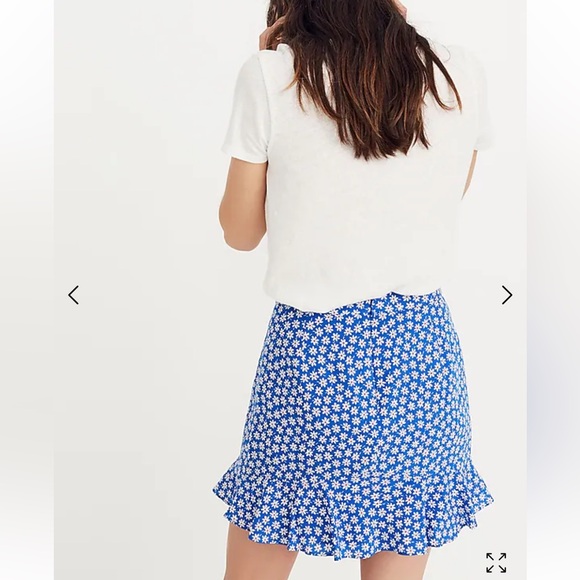 Madewell blue Ruffle-Edge Skirt in Mini Daisy size 2 - Picture 2 of 6